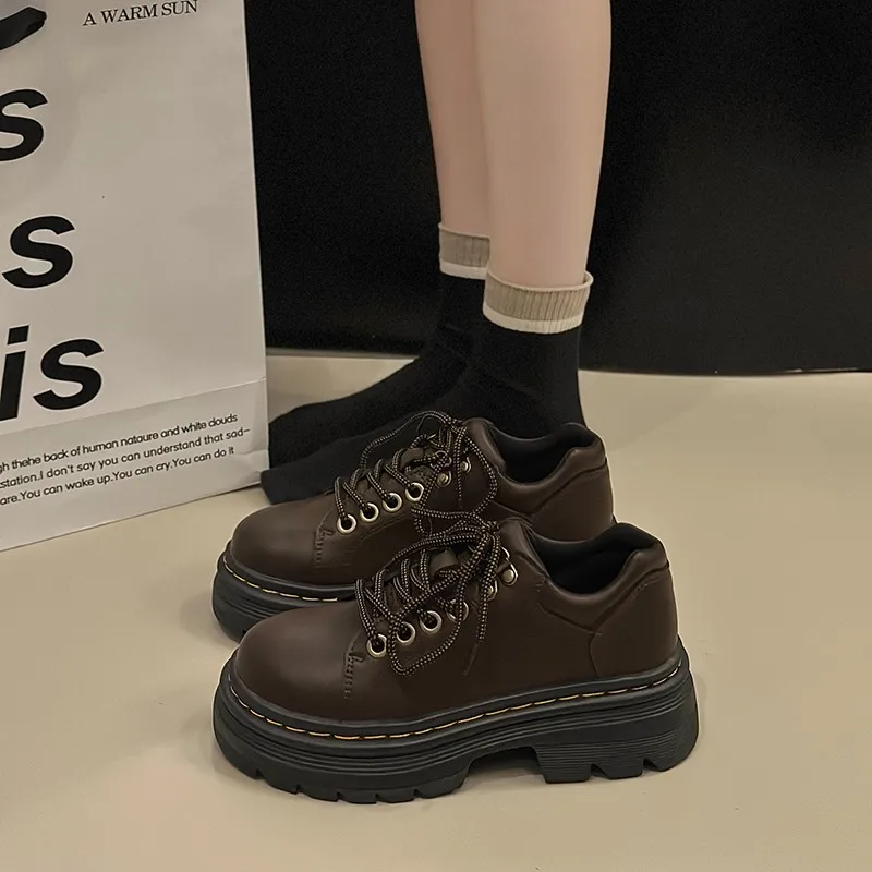 womens derby shoes autumn british style female footwear loafers with fur round toe clogs platform casual sneaker leather fall pr womens derby shoes autumn british style female footwear loafers with fur round toe clogs platform casual sneaker leather fall pr