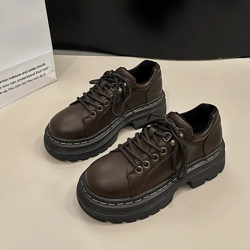 womens derby shoes autumn british style female footwear loafers with fur round toe clogs platform casual sneaker leather fall pr womens derby shoes autumn british style female footwear loafers with fur round toe clogs platform casual sneaker leather fall pr