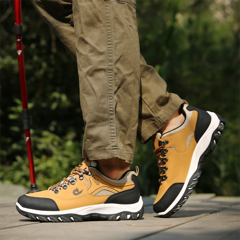 men's waterproof hiking shoes autumn winter outdoor pu leather sports wear resistant walking tactical shoes men's waterproof hiking shoes autumn winter outdoor pu leather sports wear resistant walking tactical shoes